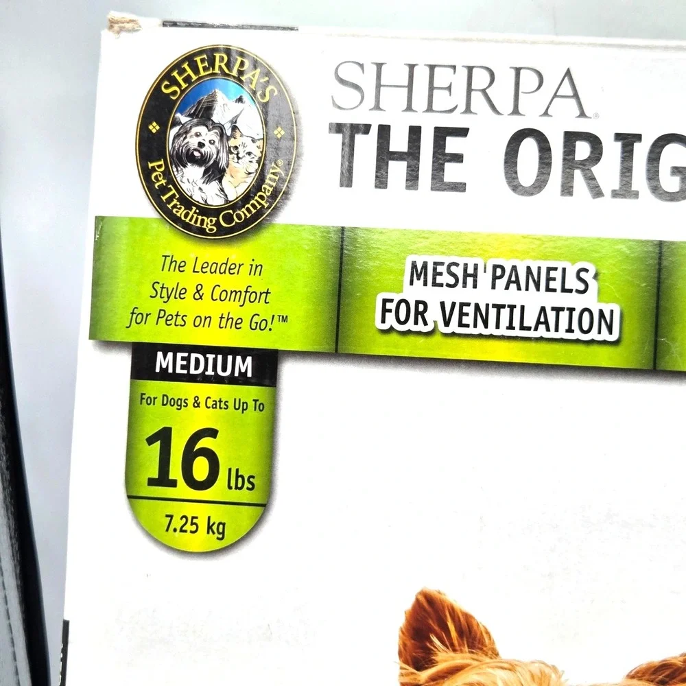 Sherpa Original Deluxe‎ Pet Carrier Medium Black For Pets Up To 16 Lbs Travel